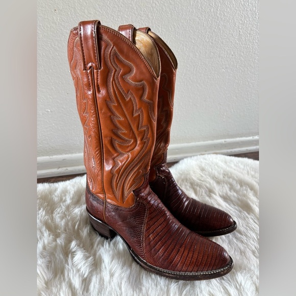 Justin Cowgirl Heeled Leather Exotic Lizard
Stitched Tall Western Boots 7.5 - Picture 16 of 16